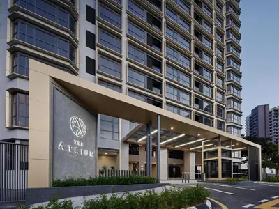 an exterior view of the asbury building at The Atrium at Jalan Ampang by OKBnB - Luxury 3 Bedroom Family Suite with Balcony, 3 mins to KLCC in Kuala Lumpur