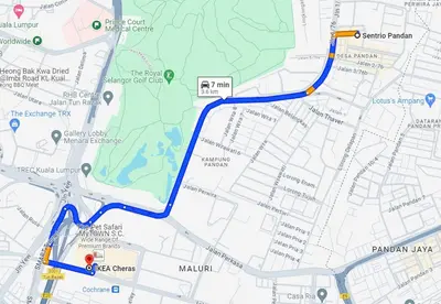 a map of a subwayroute with a blue line at Sentrio Pandan KL KLCC View Kuala Lumpur 37 in Kuala Lumpur