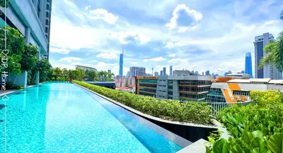 a swimming pool on the roof of a building at Studio KL Trion for 2-3 pax KL TRX Velocity in Kuala Lumpur