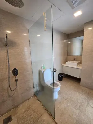 a bathroom with a toilet and a shower and a sink at KLCC SOGO new 2R2B LRT PWTC Sunway Putra Sky Pool in Kuala Lumpur