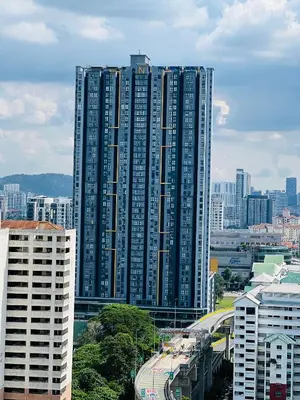 a large tall building in a city with buildings at Luxury Studio - City View - LRT - KLCC - KL - Gleneagles in Kuala Lumpur