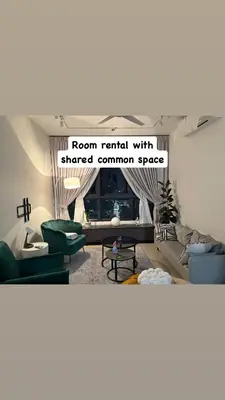 a living room with a room rental with shared common space at RoomBnB MVertica in Kuala Lumpur