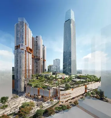 a rendering of a city with tall skyscrapers at Fahrenheit 88 - Bukit Bintang in Kuala Lumpur