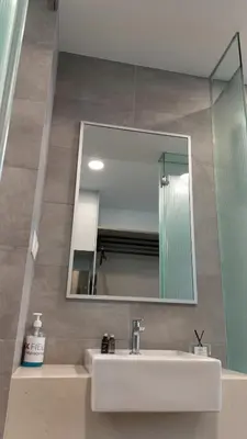 a bathroom with a sink and a mirror at Rivera City, KL Sentral Studio Apartment in Kuala Lumpur