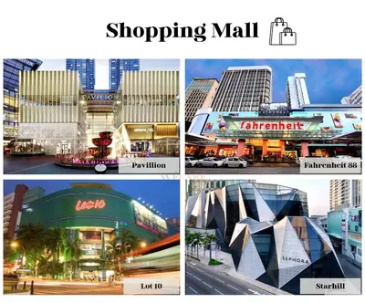 a collage of four pictures of different buildings at The Aspire - Bangsar Trade Centre in Kuala Lumpur