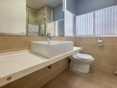 a bathroom with a sink and a toilet at Bintang Goldhill, 5M to TRX in Kuala Lumpur