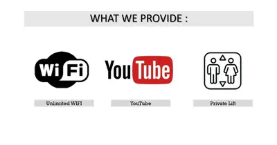 a couple of logos for wfc and youtube at Arte Plus Ampang By Couple Stay in Batu Empat