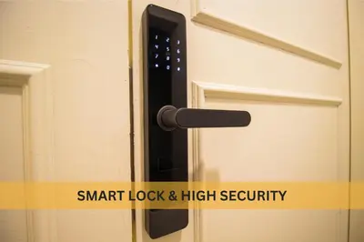 a door with a smart lock and high security at Downtown Condo KL City - 18 pax in Kuala Lumpur