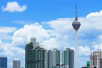 a view of the space needle in a city at OYO 114 Sandpiper Hotel in Kuala Lumpur