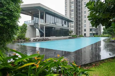a large swimming pool in front of a building at ASTORIA Ampang Apt Designer Condo in Kuala Lumpur