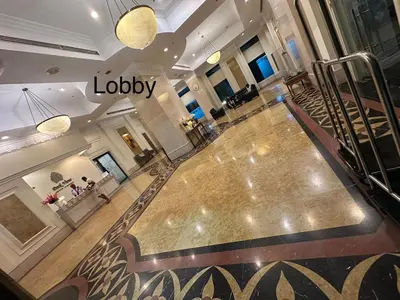 a view of a lobby with a dance floor at Parkview 2bedroom apartment klcc in Kuala Lumpur