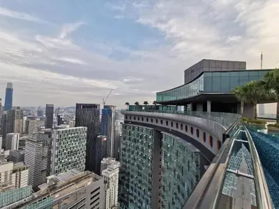 a view of the city from the top of a building at Sky Suites in Kuala Lumpur