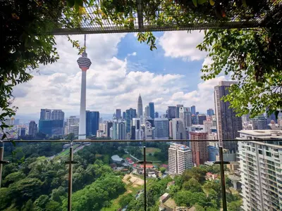 a view of auckland city skyline from a lookout at Ceylonz Suites KLCC by WSD in Kuala Lumpur
