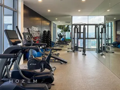 a gym with cardio equipment in a building at 2BR2B Hozem KL5009 Apartment KLCC in Kuala Lumpur
