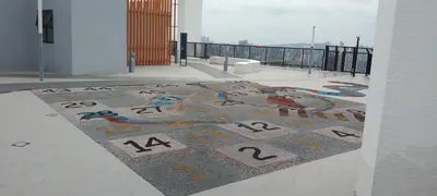 a rug on the floor of a building with numbers on it at KL Comfy Masterbedroom wt bathroom in Kuala Lumpur