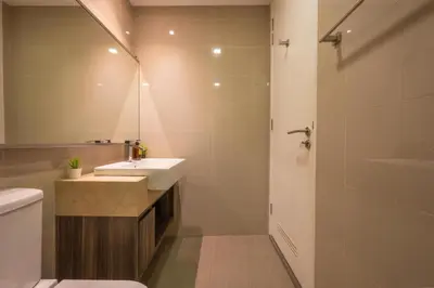 a bathroom with a sink and a toilet and a shower at One Bukit Ceylon AT Bukit Bintang Kuala Lumpur in Kuala Lumpur