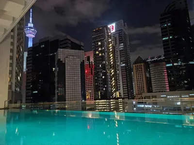 a view of a city skyline at night at One Bukit Ceylon KLCC in Kuala Lumpur