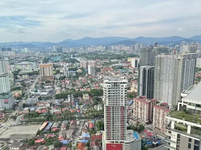 an aerial view of a city with tall buildings at The Platinum KLCC By Homestay in Kuala Lumpur