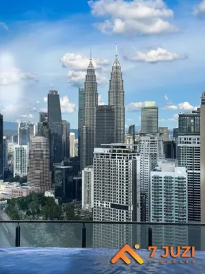 a view of a city skyline with tall buildings at KL &118 Tower View 1R1B Netflix 19F & Best View Infinity Pool in Kuala Lumpur