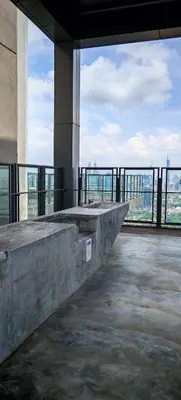 an empty building with a view of the city at View KLCC 3 Bedroom Homestay Kenwingston Platz in Kuala Lumpur