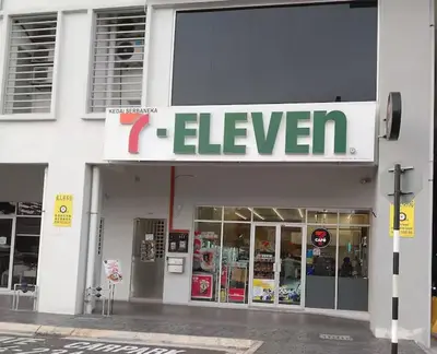 a store with a sign on the front of it at Simple Comforts KL Shared apt in Kuala Lumpur