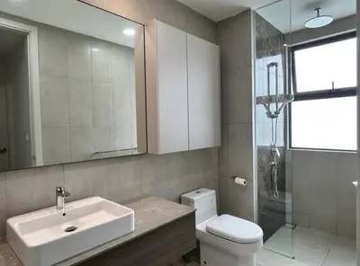 a bathroom with a sink and a toilet and a shower at #KLCC#LRT#Datum#Jelatek#Shopping #Internet 4G-5G in Kampong Datok Keramat