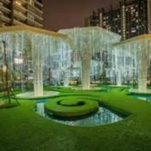 a rendering of a building with a pond in the middle at NiceStay in Kuala Lumpur