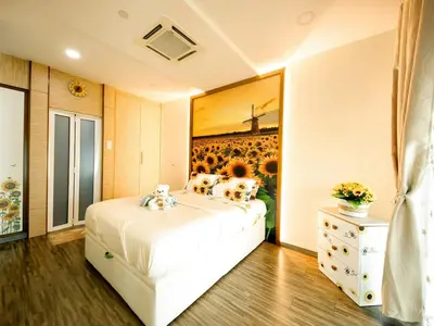 a bedroom with a bed with teddy bears on it at Setapak Central KL - Zetapark Summer Suites in Kuala Lumpur