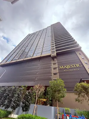 a building with a sign on the side of it at Majestic Premium suites KLCC in Kuala Lumpur