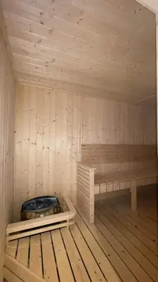 a room with a bench and a sauna at Majestic Residence Suite KLCC in Kuala Lumpur