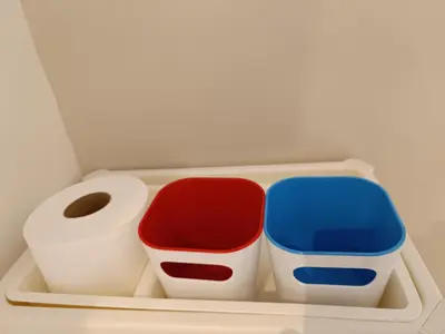 a shelf with three containers of toilet paper at Penthouse-Bukit Bintang in Kuala Lumpur