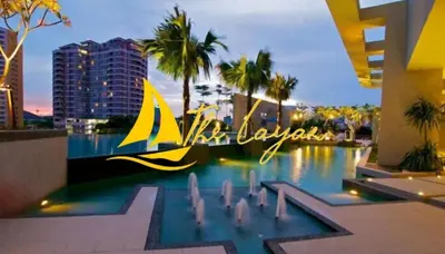 a swimming pool with a sign that reads villa laslez at Central 1BR Merdeka 118 View in Kuala Lumpur