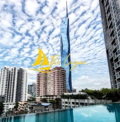 a view of a city with a tall building at Central 1BR Merdeka 118 View in Kuala Lumpur