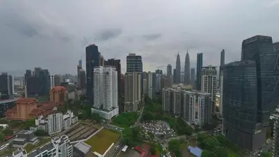 an aerial view of a city with tall buildings at Manor Residence KLCC - LV Home in Kuala Lumpur