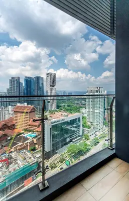 a view of a city from a window in a building at Dorsett Bukit Bintang near Pavilion KL, Kuala Lumpur in Kuala Lumpur