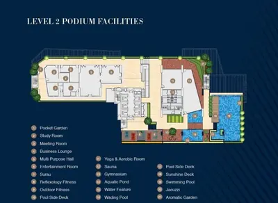 a floor plan of a pool and a resort at 2PAX-4PAX Projector Screen Stay near KLCC & Jelatek LRT Station in Kuala Lumpur