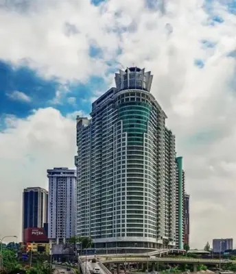 a large tall building with a sky at Infinity Sky Pool, Regalia Suite KLCC in Kuala Lumpur