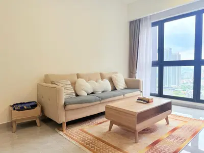 a living room with a couch and a coffee table at Agile Bukit Bintang By AR in Kuala Lumpur