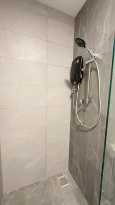 a shower in a bathroom with a shower at Luxury studio 2607B for couple Majestic Residence KLCC in Kuala Lumpur