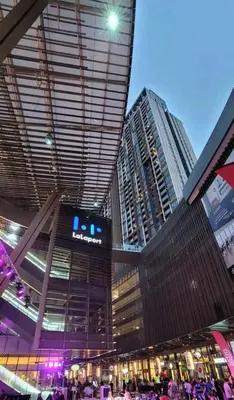 a view of a shopping mall with tall buildings at Lucentia residence bukit Bintang city centar in Kuala Lumpur