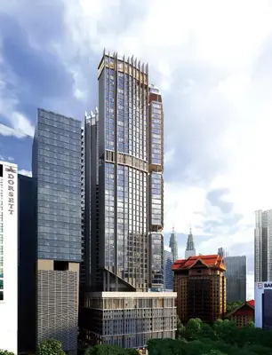 a rendering of a tall building in a city at Alfa Bangsar by Guestonic in Kuala Lumpur