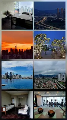 a collage of photos of a city with a tree at Datum Jelatek SKY Ring VIP Nice View in Kuala Lumpur