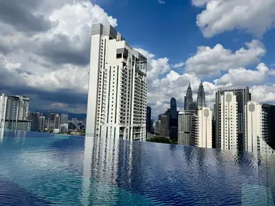 a rendering of a city skyline with a large pool at The Majestic Residence Kuala Lumpur in Kuala Lumpur