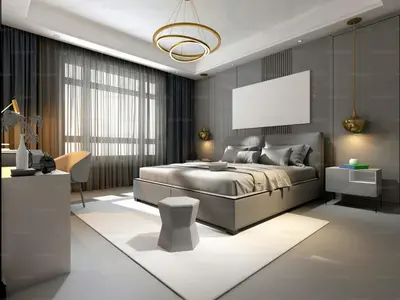 a bedroom with a king sized bed and a desk at Mayavi Property in Kuala Lumpur