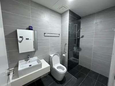 a bathroom with a toilet and a sink and a shower at Couple studio A21 09 Netflix Trion KL in Kuala Lumpur