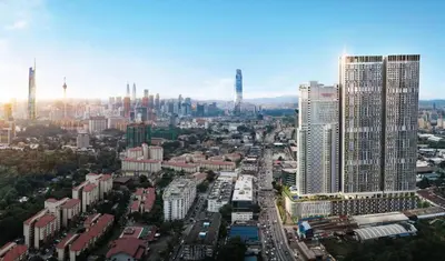 an aerial view of a city with tall buildings at Couple studio A21 09 Netflix Trion KL in Kuala Lumpur