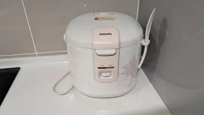 a white blender sitting on a white counter at Trion KL SkyLoft in Kuala Lumpur