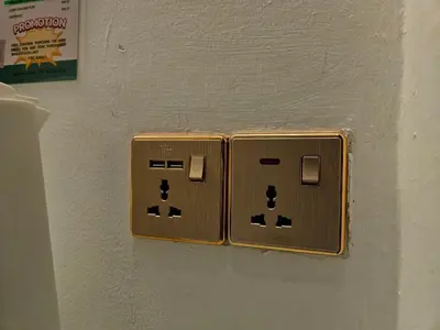 an electrical outlet on a wall at VG Homes in Kuala Lumpur