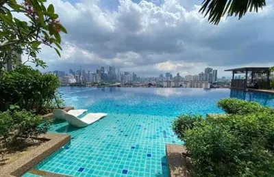 a swimming pool with a view of the city at Datum Jelatek SKY Ring in Kuala Lumpur