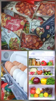 a refrigerator filled with lots of different types of food at Datum Jelatek SKY Ring in Kuala Lumpur